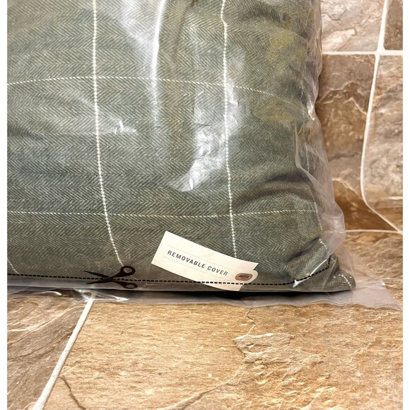 14"x36" Windowpane Plaid Oblong Pillow Dark Green - Hearth & Hand with Magnolia - Picture 6 of 7